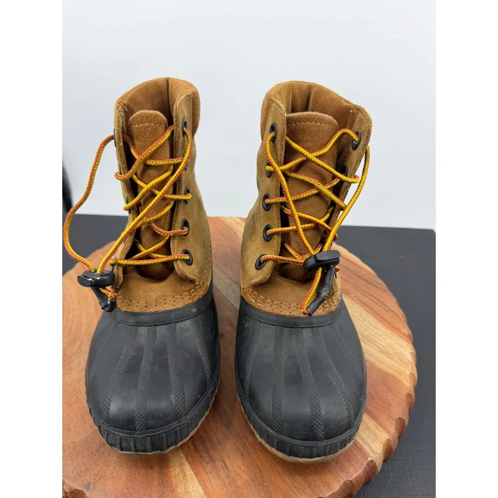 Sorel Cheyanne II Duck Boot Kids Size 3 Brown Waterproof Leather NY3961-286